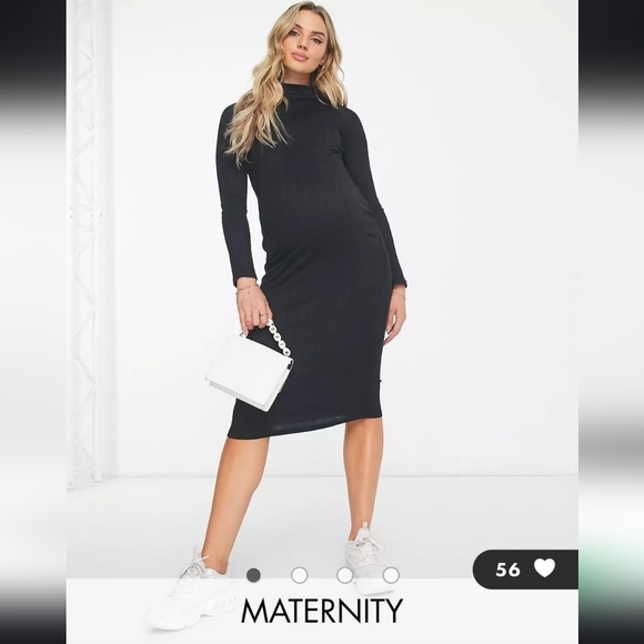 Asos Mock Neck long sleeve maternity dress - Picture 2 of 5